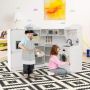 Wooden corner play kitchen, 4 zones, 32/40/28/42 × 30 × 91 cm