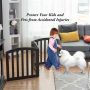 Wooden Adjustable Pet Fence, 61 cm, Brown, 3 Panels