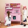 Wooden Children's Kitchen, With Accessories, 28 × 35.5 × 12 in