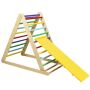 Wooden climbing ladder, 2 in 1 with ramp, Multicolored, 120 × 120 × 70 cm