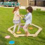 Wooden balance beam and step set, 15 pieces