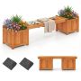 Wooden trellis bench with pots, 2 side pots