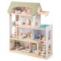Wooden Interactive Dollhouse with 33 Toy Furniture, Green