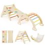 Wooden climbing set, Triangle, arch and ramp