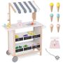Wooden ice cream cart, 8 accessories, 78.74 × 29.21 × 100.33 cm