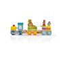 Wooden train set, 11 pieces, 35.56 × 10.16 × 13.97 cm