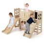 Wooden children's play complex, 8 in 1, 56 × 49 × 39.5 inches