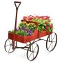 Wooden planter-trolley, 2 planting zones, 62 × 34 × 60 cm