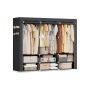 SONGMICS fabric wardrobe, 2 hanging compartments, 45 × 127 × 176 cm