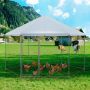 Metal Chicken Coop, Hexagonal, Silver, 280 × 244 × 250 cm