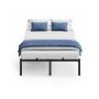 Metal bed frame with storage, 90 x 200 cm, ink black