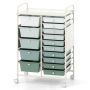 Metal organizer, 15 drawers, Green, 63.5 × 87.63 × 36.83 cm