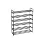 Metal shoe cabinet, 6 compartments, black