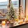 Mini artificial Christmas tree, 50 LED lights, Green, Ø 40.64 × 63.5 cm