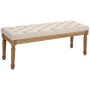 Soft bench Homcom 120x41x48cm., cream/light brown color
