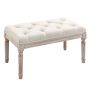 Soft bench Homcom 80x40x43cm., cream color