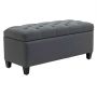Soft bench with storage box Homcom 100x40x44cm., dark gray/black