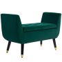 Soft bench with storage box Homcom 107x42x65cm., dark green/black