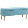 Soft bench with storage box Homcom 110x39x45cm., light blue/light brown