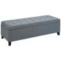 Soft bench with storage box Homcom 125x49x41.5cm., gray/black