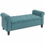 Soft bench with storage box Homcom 126x48.5x57cm., green/black