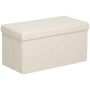 Soft bench with storage box Homcom 76x38x38cm., cream color