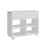 Mobiilne dokumendikapp Relaxdays 10052414_49, 4 ratast, 2 pidurit, valge, 70 × 61 × 30 cm