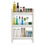 Mobile shelf trolley, 3 tiers, White/black, 54 × 75 × 18.5 cm