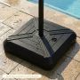 Mobile umbrella base, with wheels, 81.28 × 81.28 × 19.05 cm