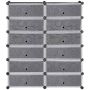 Modular shoe cabinet Homcom 94x37x108cm., black