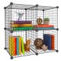 Modulaarne kuubiriiul Relaxdays, 4 kuupi, Must, 75 × 75 × 37 cm