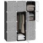 Modular wardrobe Homcom 111x47x145cm., black/white