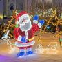 Waving Santa Claus with 381 LEDs, 125 cm, outdoor decoration