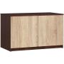 Mezzanine for wardrobe NORE S90, dark brown/oak color
