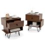 Bedside tables, 2 pcs. with drawers, 44 × 47 × 29 cm