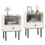 Bedside tables, 2 pcs. with drawers and open shelves, 41 × 35 × 56 cm
