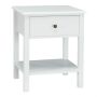 Bedside table, 1 drawer, White/black, 48 × 40 × 58.5 cm