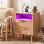 Bedside table, 2 drawers, 45 × 61.5 × 35 cm