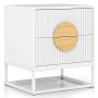 Bedside table, 2 drawers, White, 48 × 40 × 55 cm