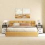 Bedside table, 2 drawers, White, 60 × 65.5 × 40 cm