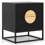 Bedside table, 2 drawers, Black/multicolor, 48 × 40 × 55 cm