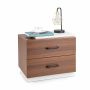 Bedside table, 2 drawers, Brown/white, 55 × 45 × 40 cm