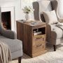 Bedside table, 2 drawers, Brown, 60 × 62 × 35.5 cm