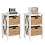 Bedside table, 2 pcs., 3 tiers, 2 baskets, 36 × 57 × 30 cm