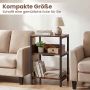Bedside table, 2 pcs, Brown/black, 40 × 61 × 30 cm
