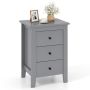 Bedside table, 3 drawers, 46 × 65 × 37 cm