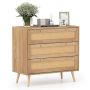 Bedside table, 3 drawers, 80 × 75 × 40 cm
