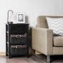 Bedside table, 3 drawers, Black, 40 × 63.5 × 30 cm