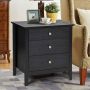 Bedside table, 3 drawers, 24 × 18 × 26 inches