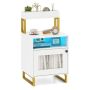 Bedside table, 4-tier, White, 45 × 80 × 40 cm